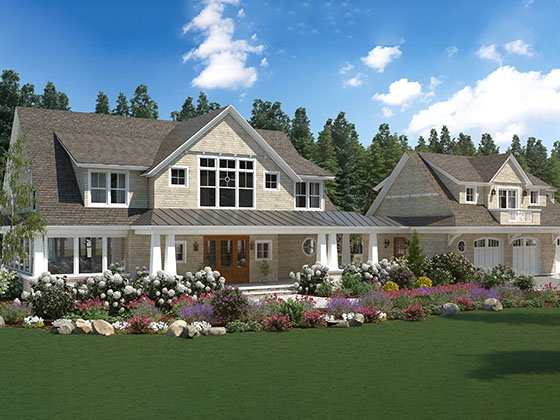 Portfolio image of a residential architectural design in Round Pond Harbor, Maine by Phelps Architects.